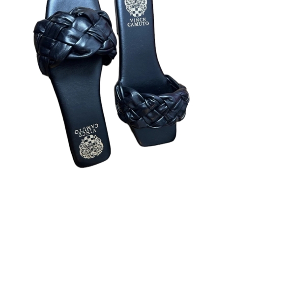 Black Antonni Leather Braided Sandals by Vince Camuto - Picture 4 of 9